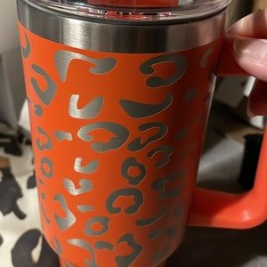 Orange leopard tumbler